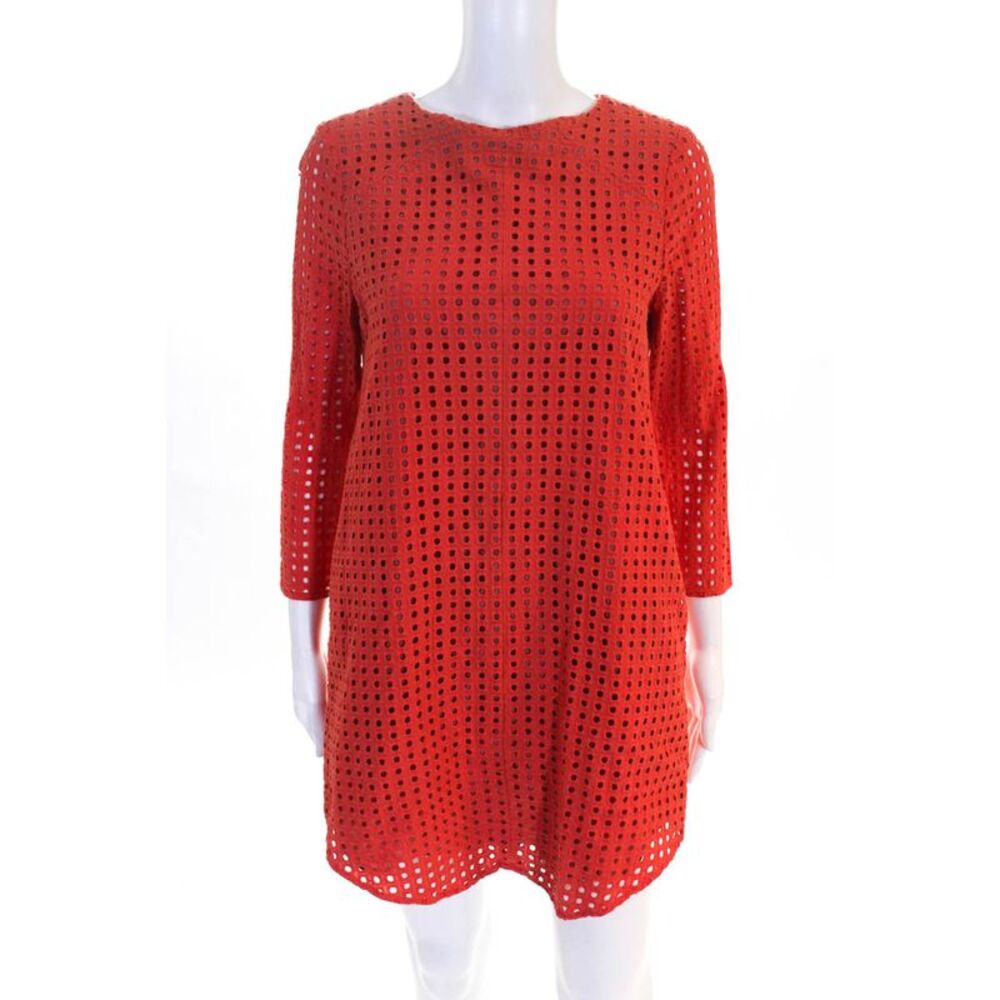 Corey Womens Long Sleeve Orange Red Kendra Shift Size 8 10316549